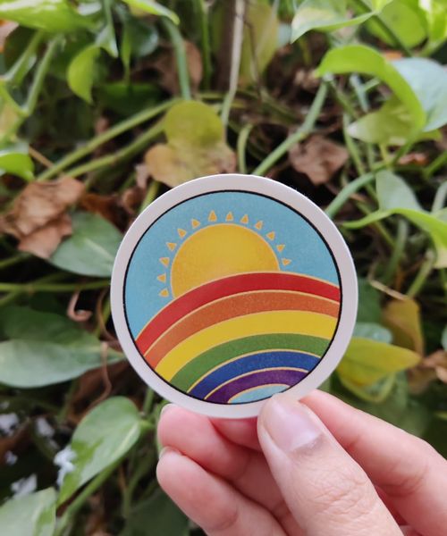 Rainbow with the Sun Sticker